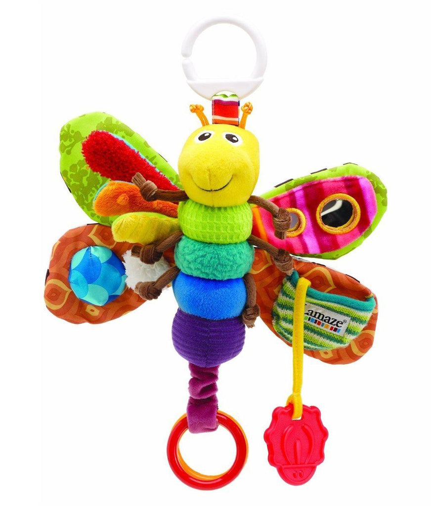Deluxe Bright Baby Gift Flower Basket - Say It Baby Freddie the Firefly by Lamaze. Full of textures, crinkles and rattles, a lovely fun developmental toy.