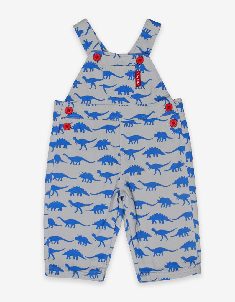 Toby Tiger Dinosaur Twill Dungarees These roaringly good dungarees a beautifully made with 100% GOTS certified organic cotton.