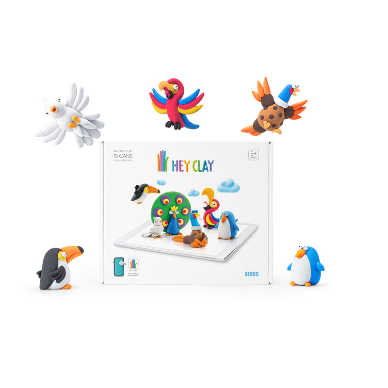 This air-drying modelling set comes with 15 tub of colourful clay, sculpting tools and a fun interactive app - everything need to create these cute birds including a pheasant, toucan, penguin, parrot, dove and peacock! Sold by Say It Baby Gifts
