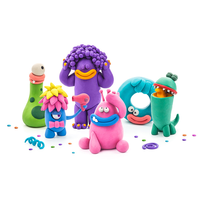 HEY CLAY Monsters Modelling Set- Sold by Say It Baby Gifts.  Unlike other types of modelling clay, HEY CLAY leaves no traces and doesn’t stain hands or clothes. It is fully compliant with CE and ASTM safety standards, non-toxic, eco-friendly and safe for children.
