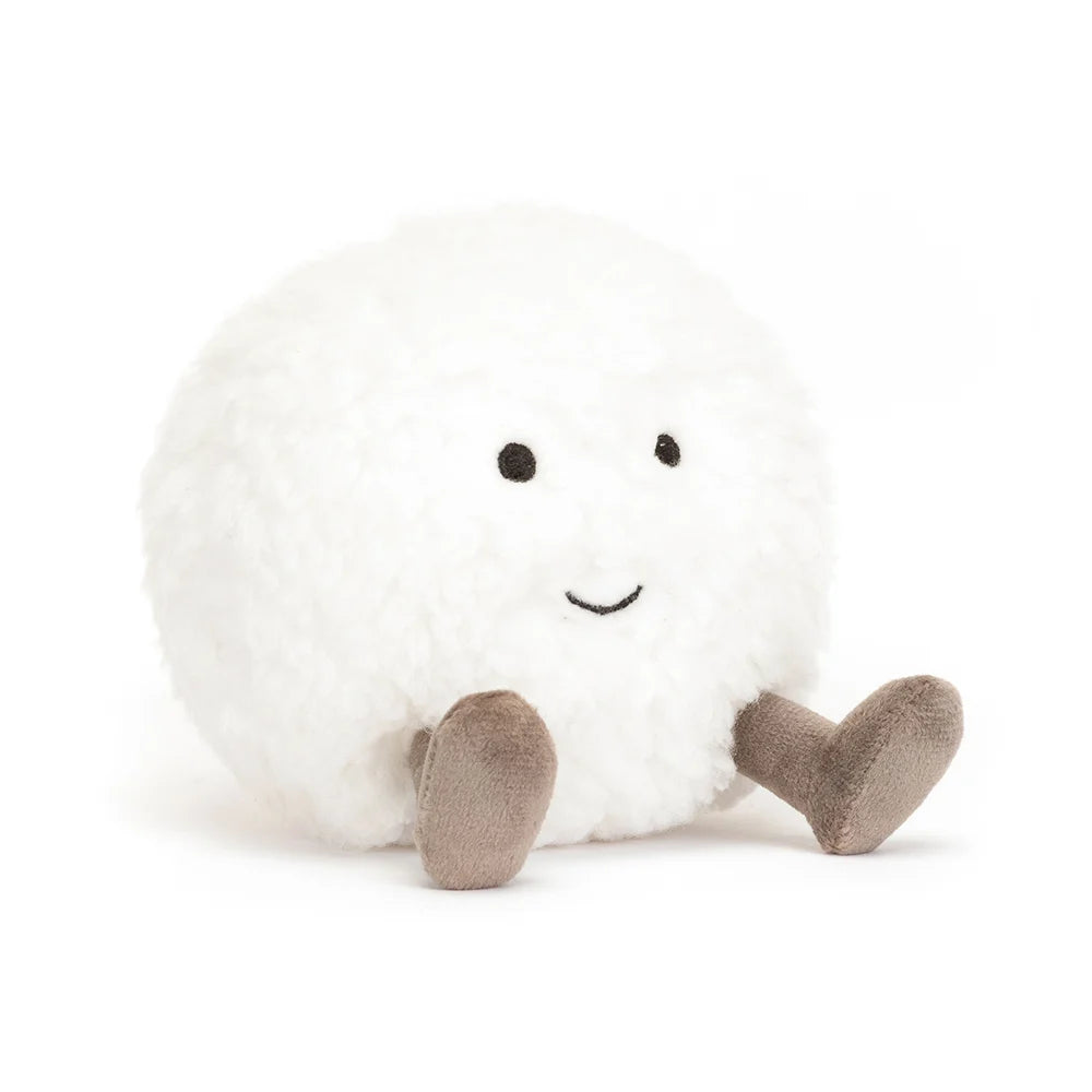 Jellycat Amuseable Snowball - a jolly little ball of fun! Sold by Say It Baby Gifts