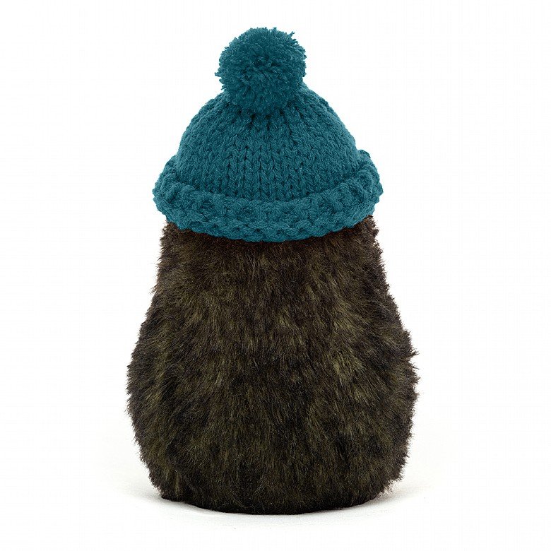 Jellycat Amuseable Cozi Avocado - Teal. Say It Baby Gifts. Back View with cute bobble hat