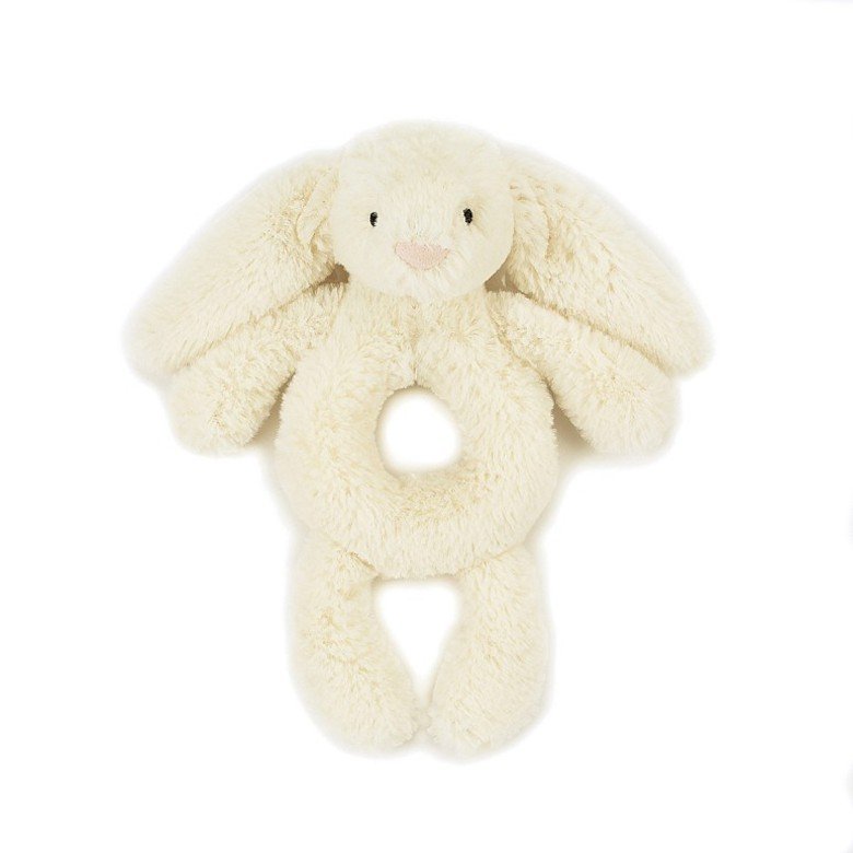 Jellycat Bashful Cream Bunny Grabber - a lovely little bunny perfect for little hands to grip and hold. Say it Baby Gifts