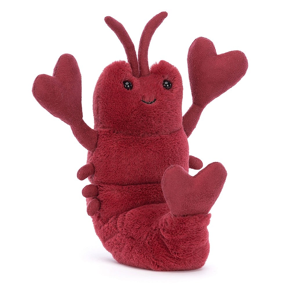 Jellycat Love-Me Lobster Love Me Lobster has the softest suedey heart claws and a matching tail in plum-purple fur. LOV3ML. Sold by Say It Baby Gifts
