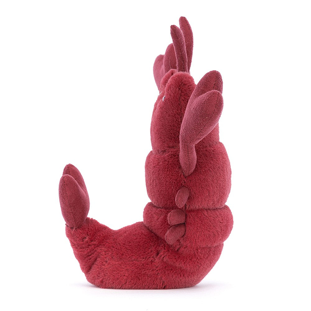 Jellycat Love-Me Lobster Love Me Lobster has the softest suedey heart claws and a matching tail in plum-purple fur. LOV3ML. Sold by Say It Baby Gifts. Side view