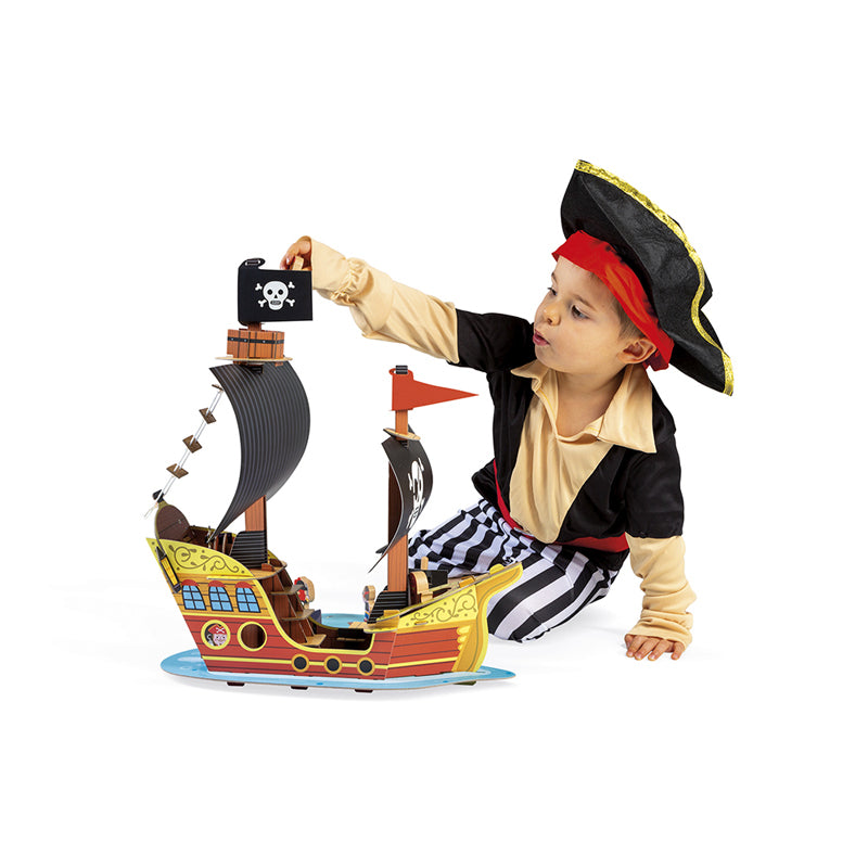 Janod Pirate Ship. Adventure and stories await with this fantastic Story Pirate Ship. Climb the ladder, search for enemy ships and even walk the plank! Accessories include a raft, animals and characters. Sold by Say It Baby Gifts