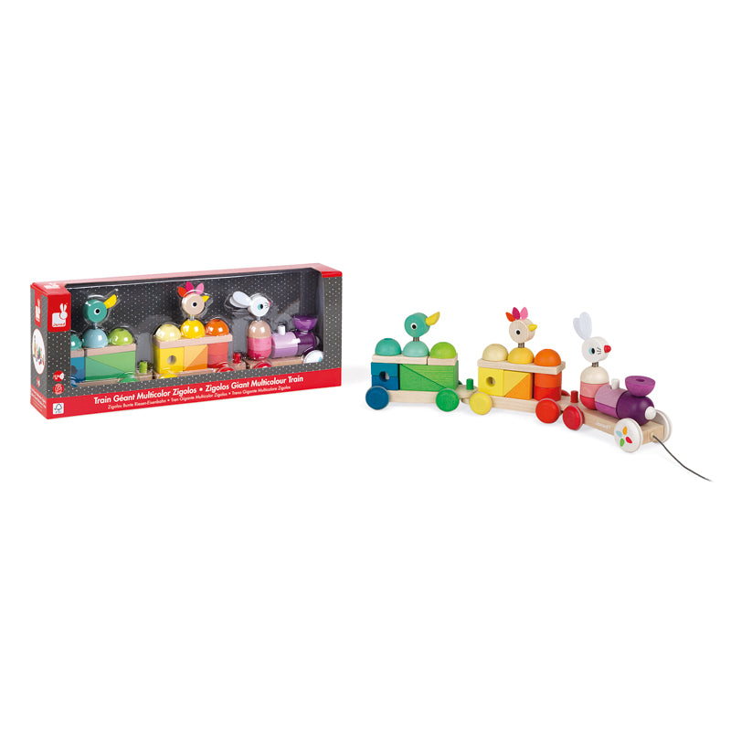 This bright and  Zigolos Train by Janod is a gorgeous gift for little ones aged 1-3 years old