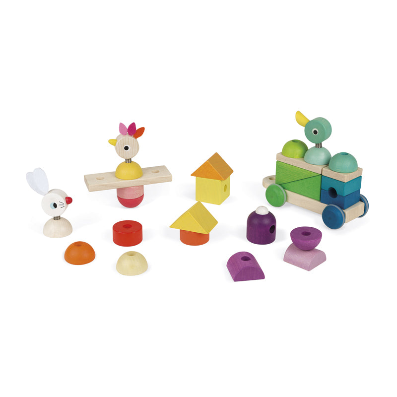This 2-in-1 toy that helps to encourage walking and baby's motor skills, while the multiple blocks help to learn shapes, colours and stacking.