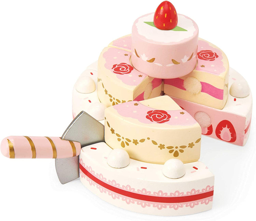 Le Toy Van Strawberry Wedding Cake - a great for imaginative play toy food gift for age 2 +