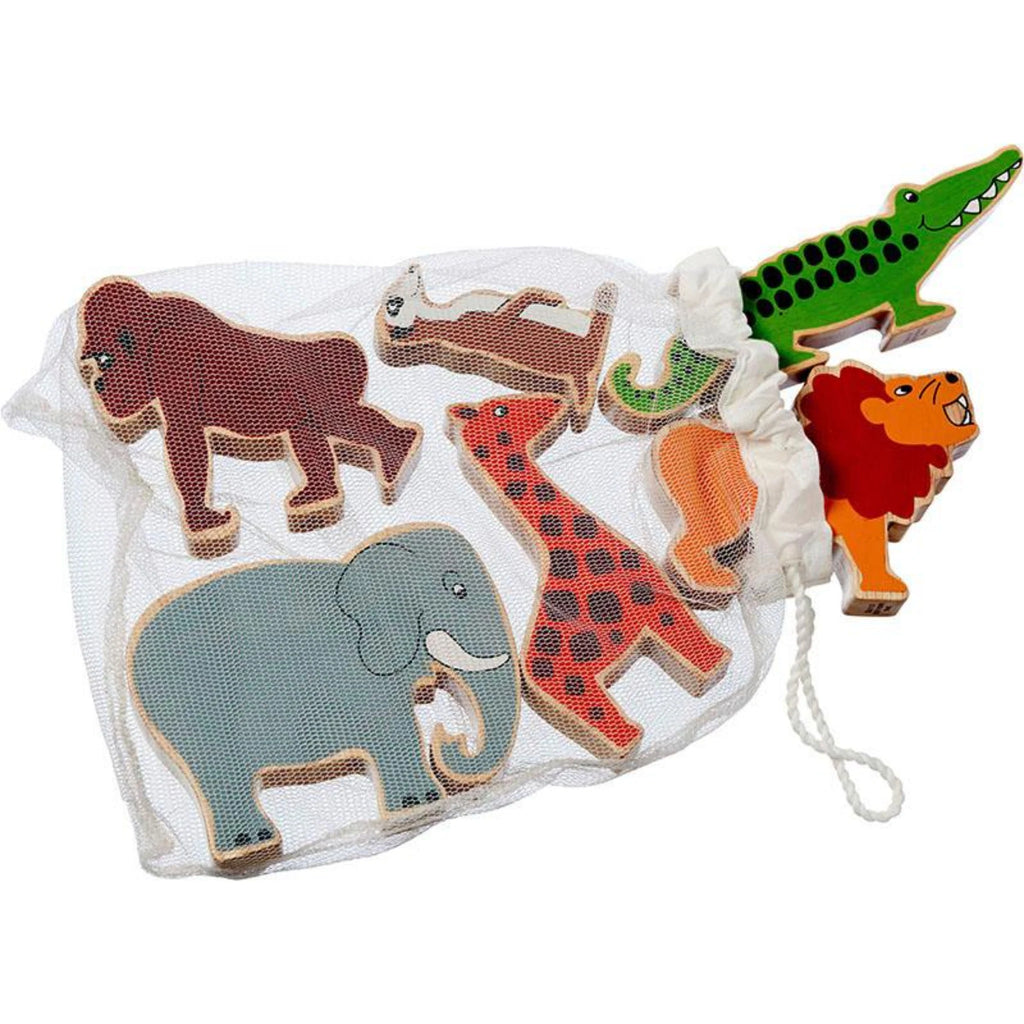 Lanka Kade World Animal Figures (Set of 6). chunky and colourful toys and stackers. with handy net bag