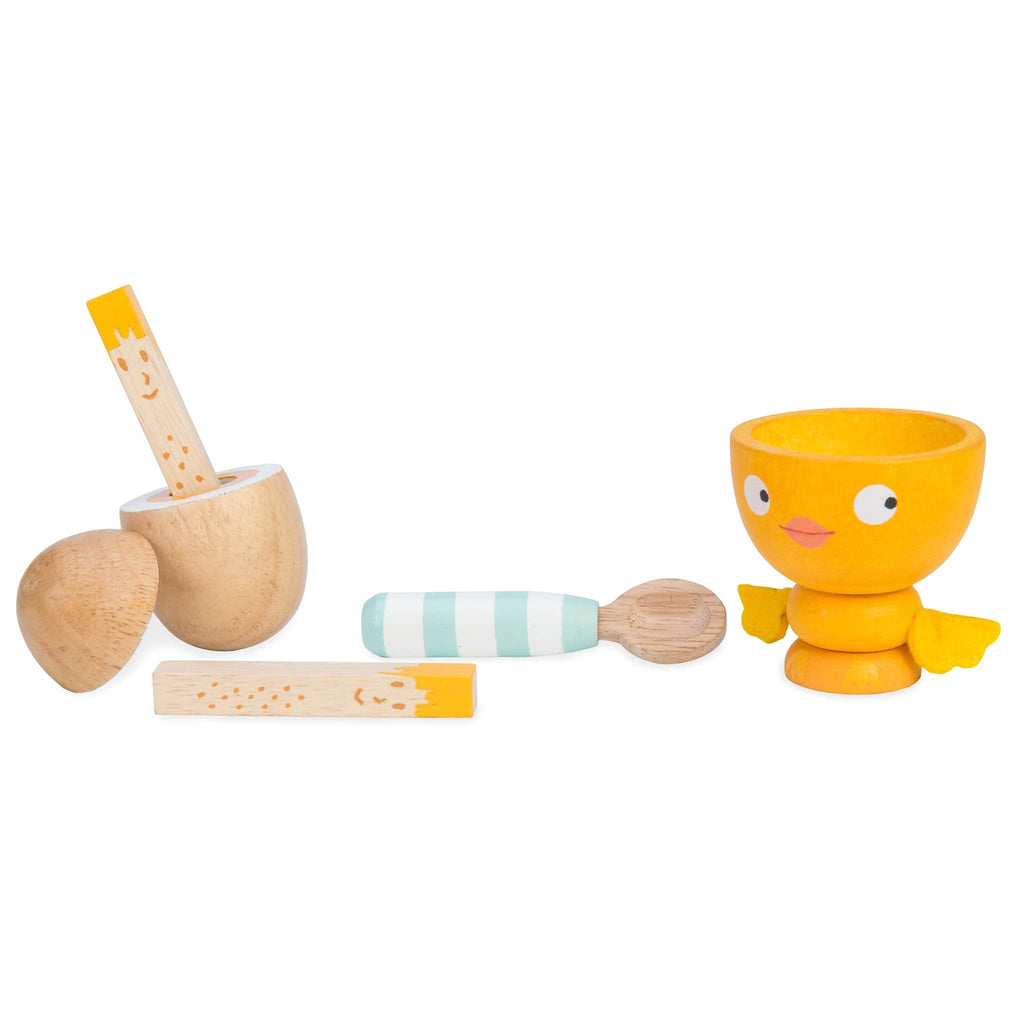 It's Breakfast Time! This sweet Chicky Chick Egg Cup Set is a fabulous award winning toy by Le Toy Van.
