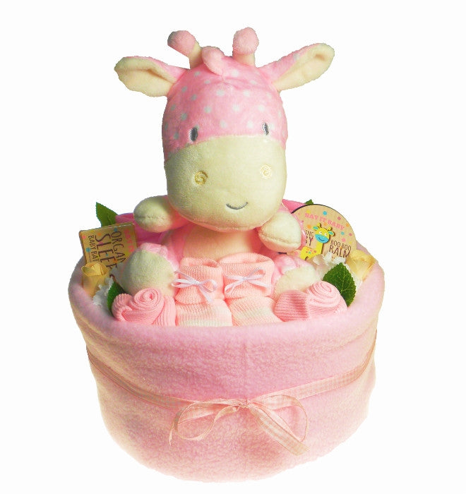 Baby Girl Nappy Cake Bouquet Arrangement - Say It Baby 