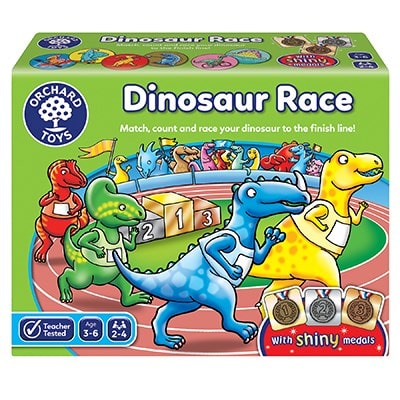 Orchard Toys Dinosaur Race Board Game-  Match, count and race your dinosaur to the finish line!