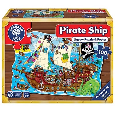 Orchard Toys Pirate Ship Jigsaw Puzzle - a challenging 100-piece jigsaw with activity guide.