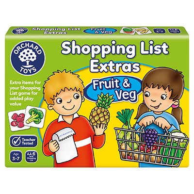 Orchard Toys Shopping List Extras Fruit & Veg - adds to Orchard Toys Bestselling Shopping List game.