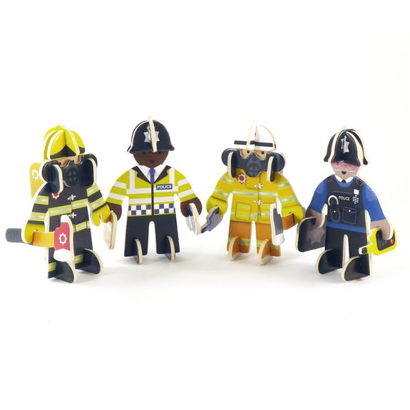 Ready for action - to the rescue! This brilliant Rescue Eco-Friendly Build and Play Set by Playpress contains 4 characters 2 police officers and 2 fearless firefighters, along with the kit that they need! Say It Gifts