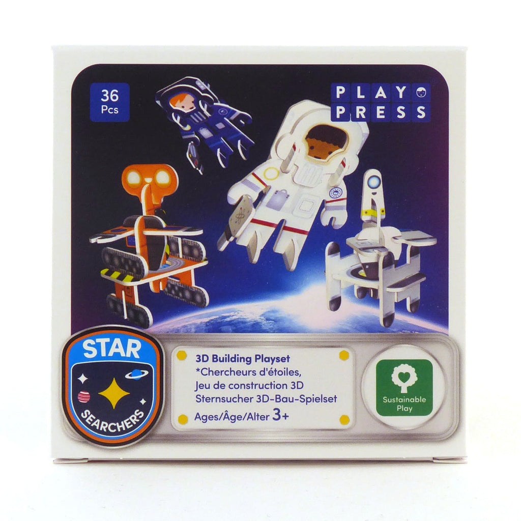 Star Searchers Eco-Friendly Build and Play Set boxed. Sustainable play