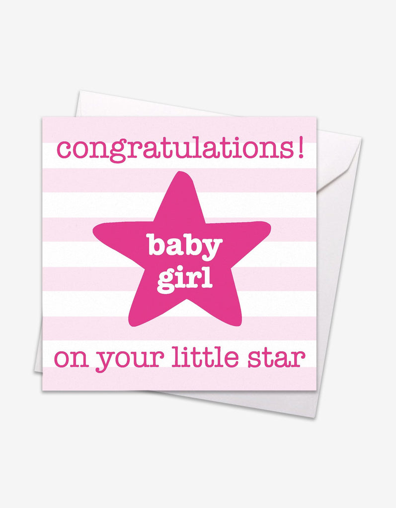Toby Tiger Little Star Baby Girl Card
