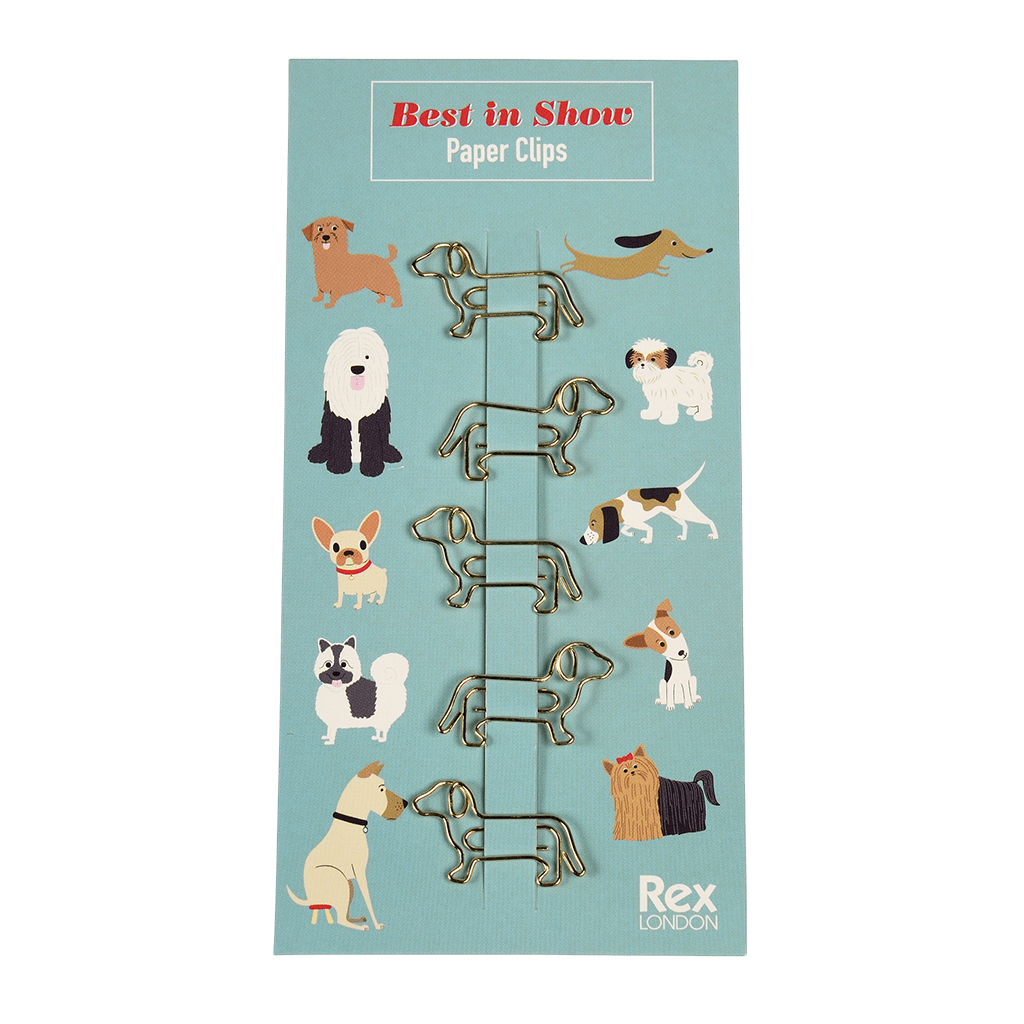 Rex London Small Best In Show Paper Clips - cute and quirky paper clips shaped like a sweet little puppy, a great gift for dog lovers!