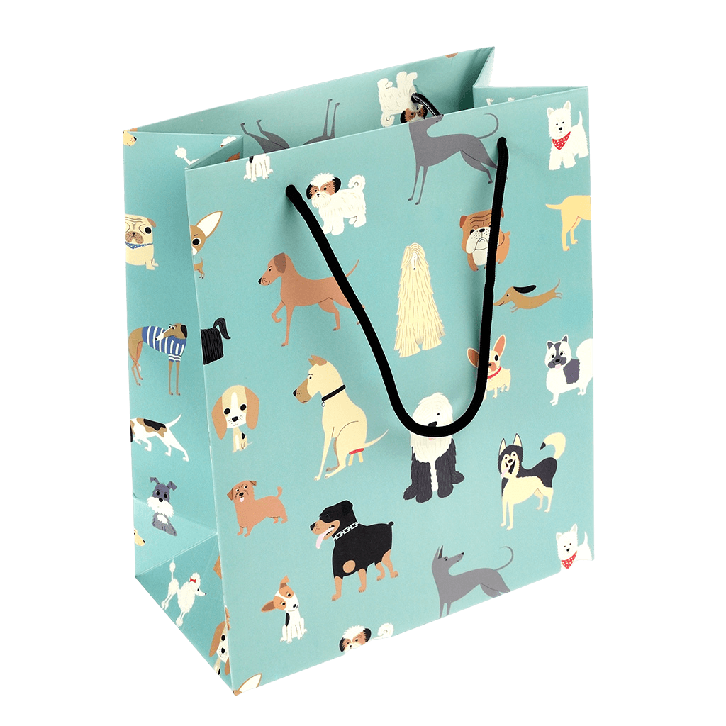 Small paper gift bag with string handles with cute "Best in Show" dog design. by Rex London