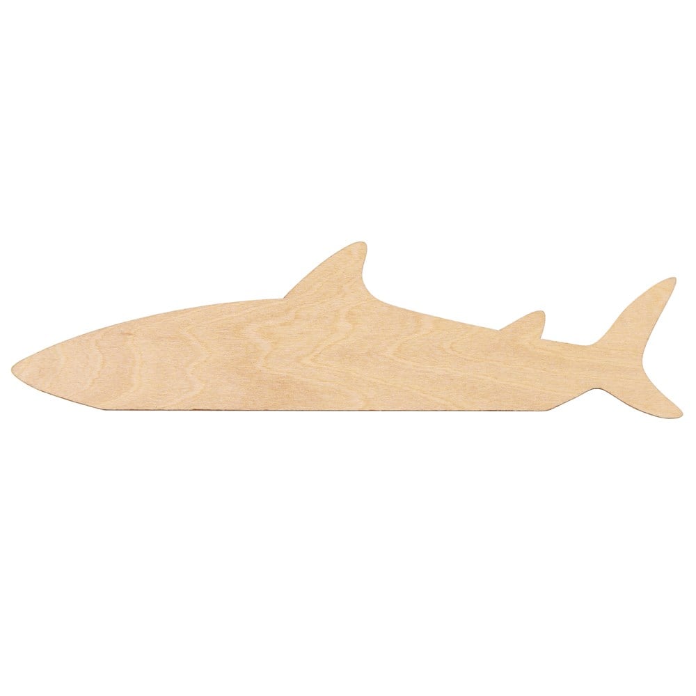 Shark Wooden Ruler by Rex London. Plain wooden reverse