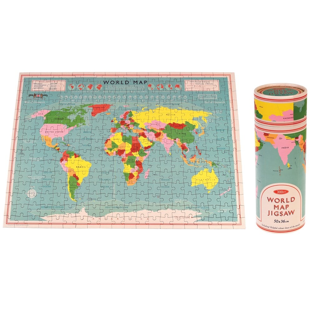 Rex London World Map 300 Piece Puzzle In A Tube. Say It Baby Gifts