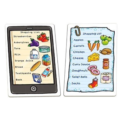 Orchard Toys Shopping List Game - The game features different types of quirky shopping lists, including paper ones and a tablet which children will enjoy.