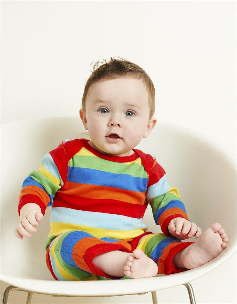 Toby Tiger Organic Multi Stripe Sleepsuit - Say It Baby 