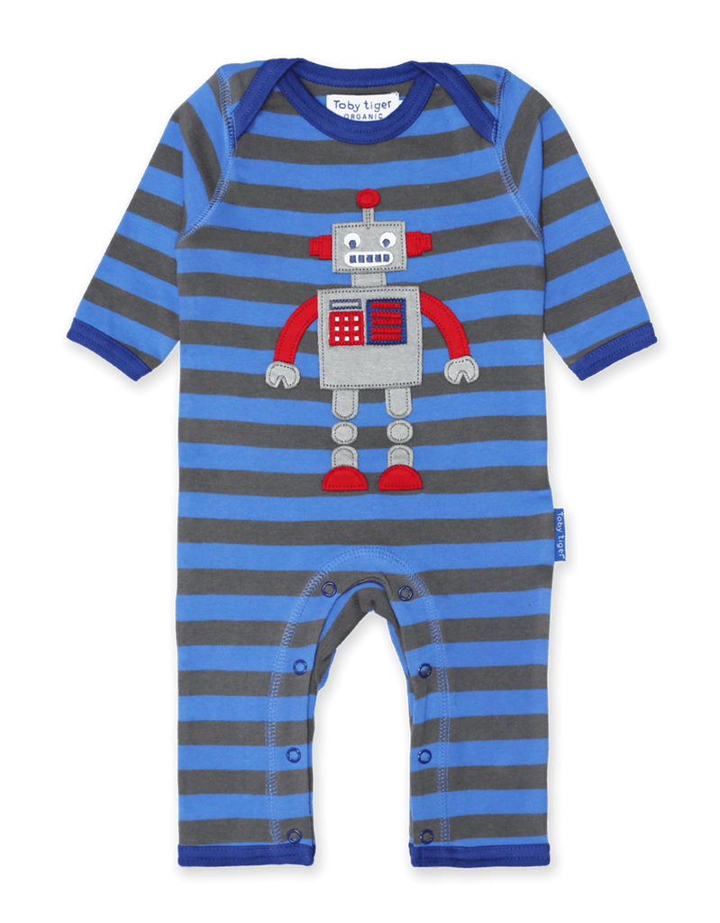 Toby Tiger Organic Robot Sleepsuit - Say It Baby 