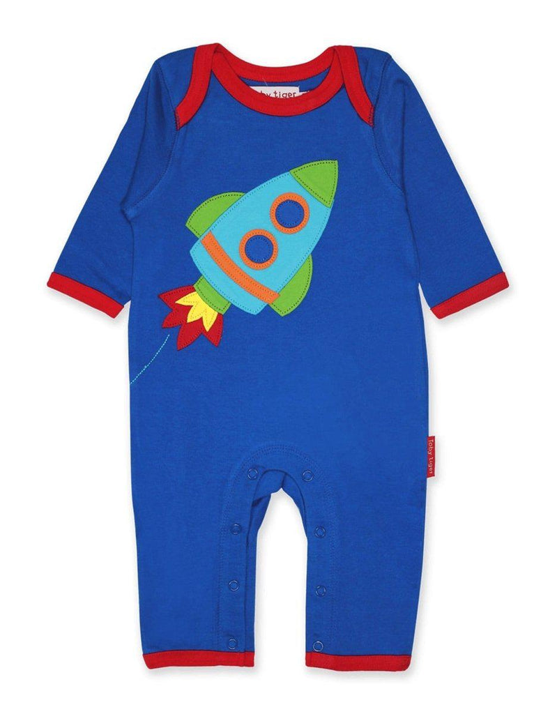 Toby Tiger Organic Rocket Sleepsuit - Say It Baby 