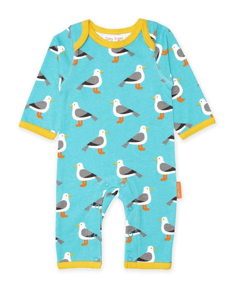 Toby Tiger Organic Seagull Sleepsuit - Say It Baby 
