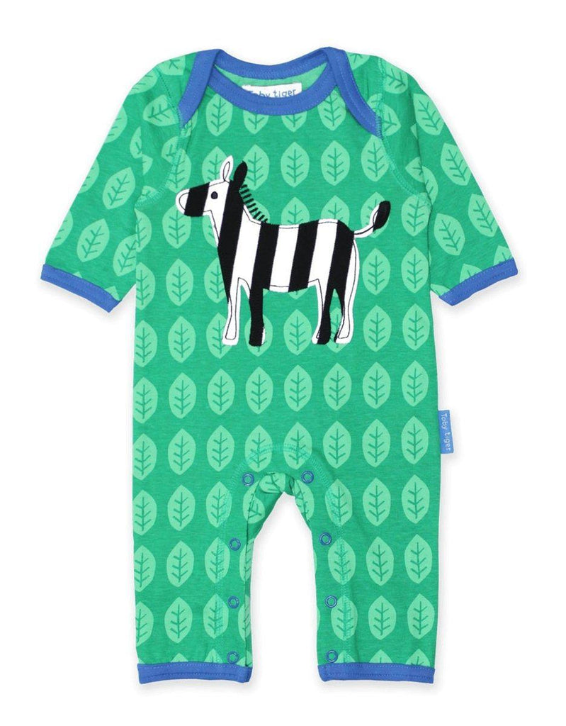 Toby Tiger Organic Zebra Sleepsuit - Say It Baby 