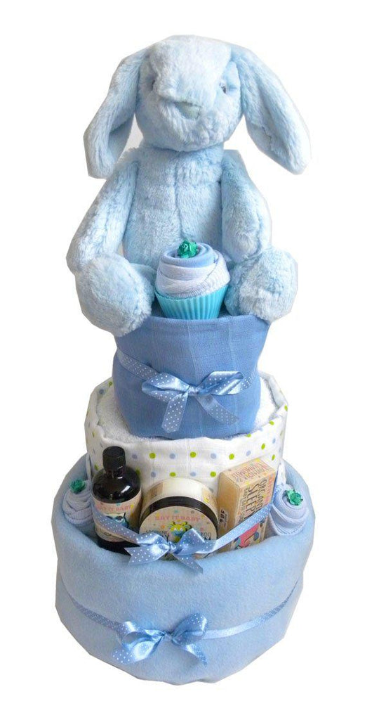 Large 3 Tier Baby Boy Nappy Cake - Say It Baby 