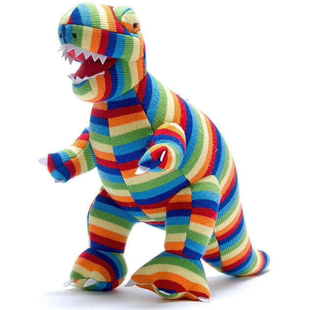 Best Years Bold Stripe Knitted T-Rex - Medium - Say It Baby Gifts