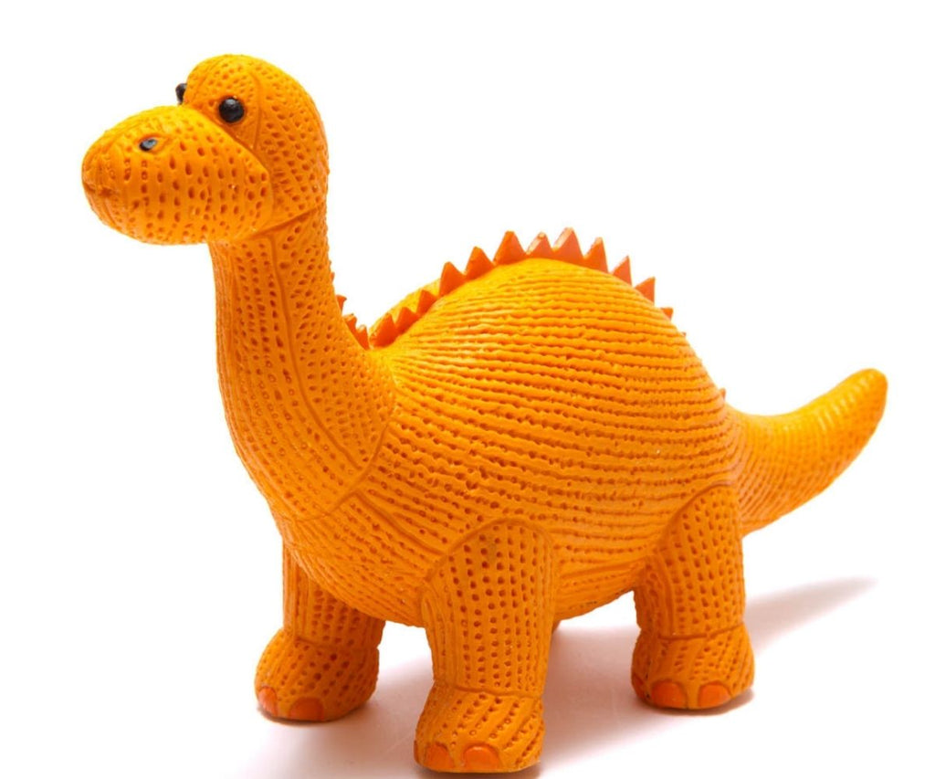Best Years My First Diplodocus Teether Toy - Orange. A fab chunky, natural rubber Diplodocus Dinosaur toy in bright orange!