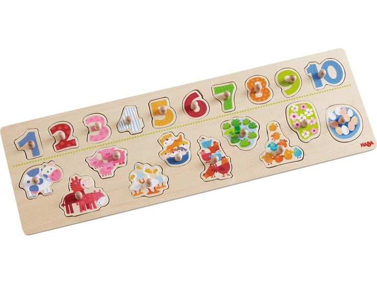 Haba Animals By Number Peg Jigsaw Puzzle - Say It Baby 
