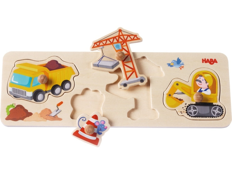 Haba Baby Building Site Peg Jigsaw Puzzle - Say It Baby 