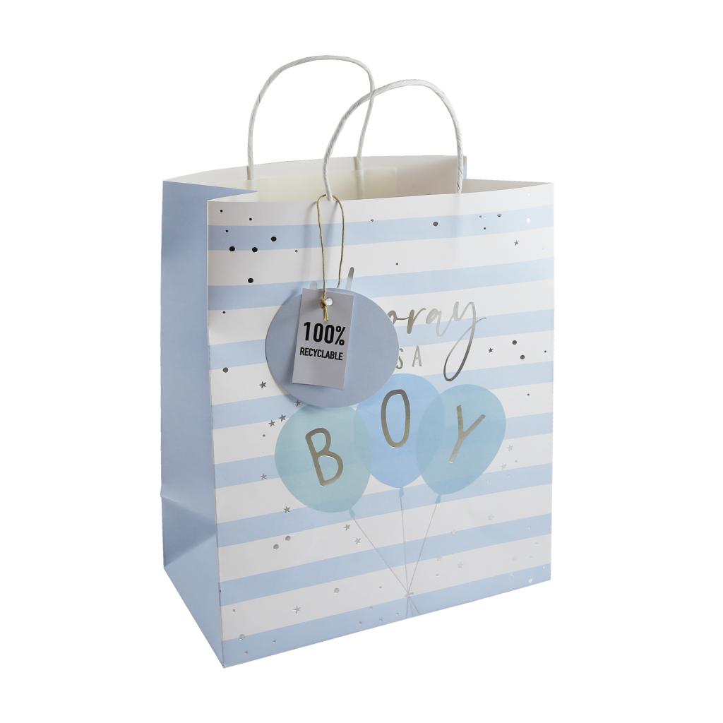 Hooray It's a Boy Gift Bag - Large. Say It Baby Gifts