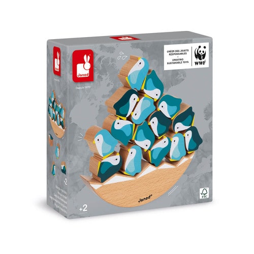 This fab Janod WWF Penguin See-Saw Game is a wonderful wooden learning toy with 15 sweet penguin pieces that little one's can balance on top of a wooden iceberg!