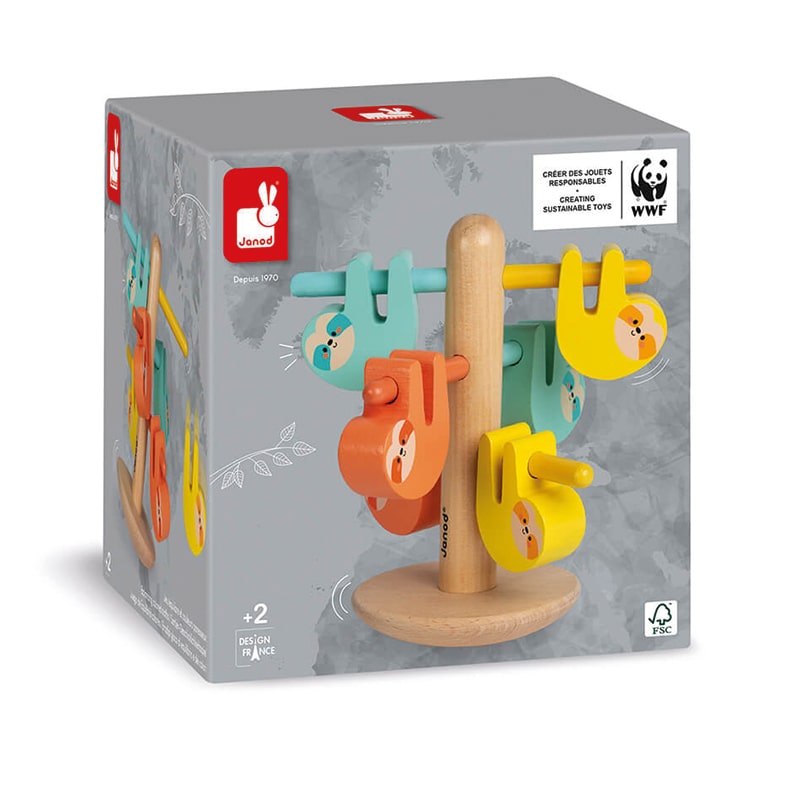 Janod WWF Balancing Colored Sloths - a great game for age 2 +. Say It Baby Gifts