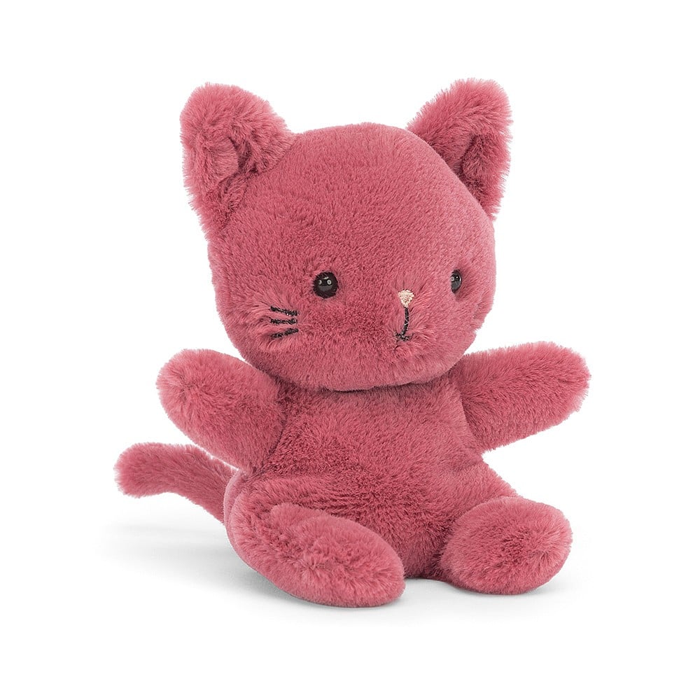 Jellycat Sweetsicle Cat - this little cat has scrumptious strawberry fur, neat fuzzy ears and waggly paws and the cutest little tail! Sold by Say It Baby Gifts