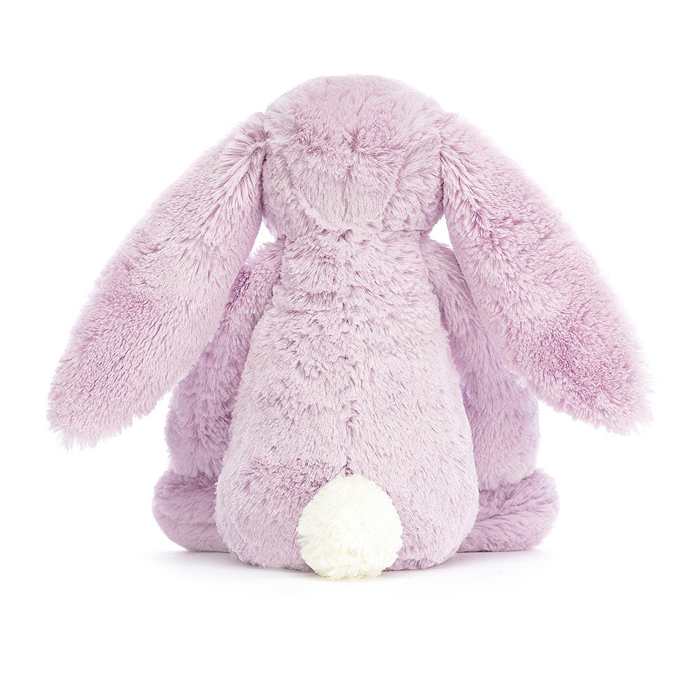 This super soft Jellycat Jasmine bunny has gorgeous pastel purple fur, long floppy floral ears and a cute white bobtail. Soft as a Jasmine petal, she's the perfect garden companion! Sold by Say It Baby Gifts. Jellycat Jasmine Bunny