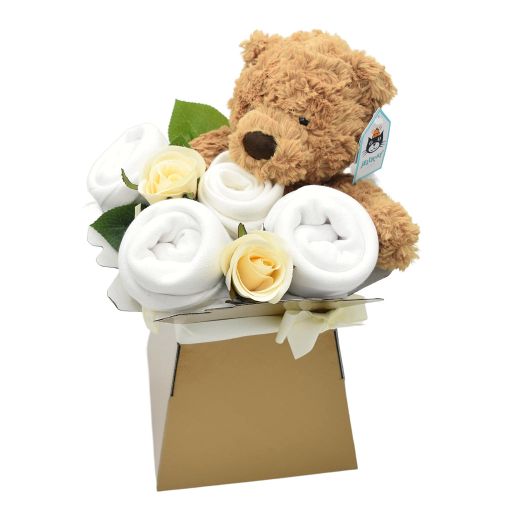 Jellycat Bumbly Bear Baby Bouquet Box by Say It Baby Gifts
