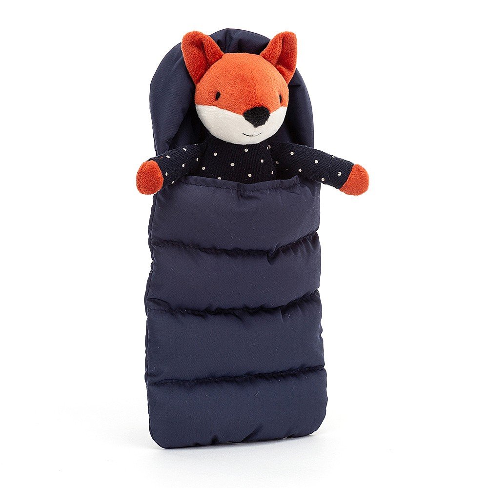 Jellycat Snuggler Fox - with cute little sleeping bag. Say It Baby Gifts
