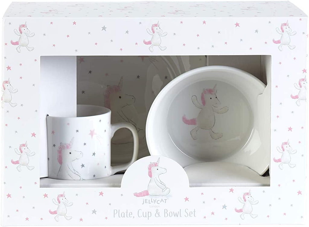 Jellycat Unicorn Plate, Cup & Bowl Set - Say It Baby 