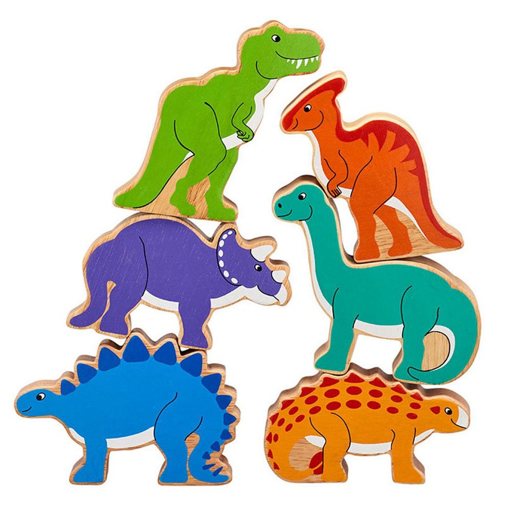 Lanka Kade Dinosaur Figures (Set of 6) Chunky Wooden Toy dinos