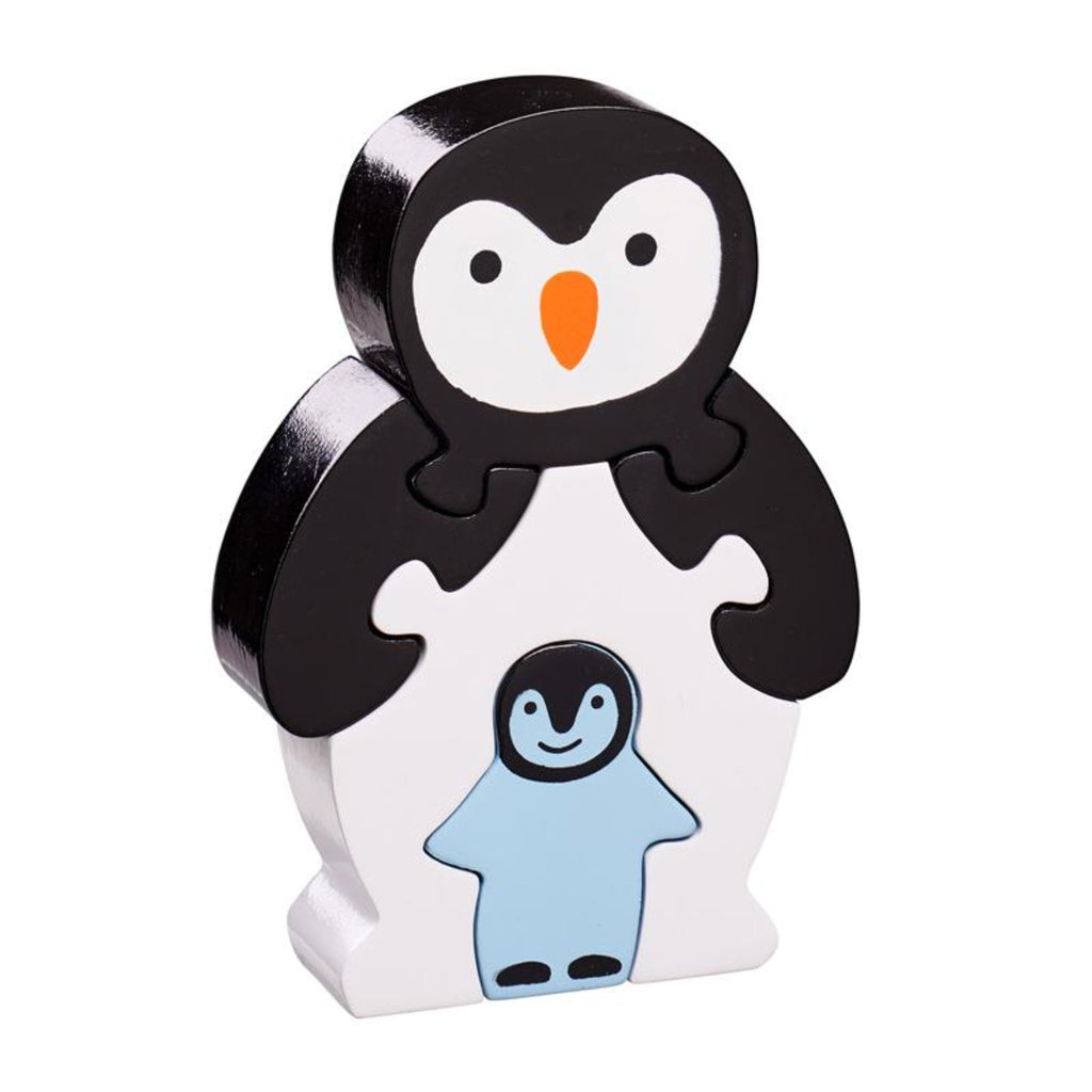 Lanka Kade 5 Piece Penguin and Baby Jigsaw. Fair Trade Wooden Toy. Say It Baby Gifts