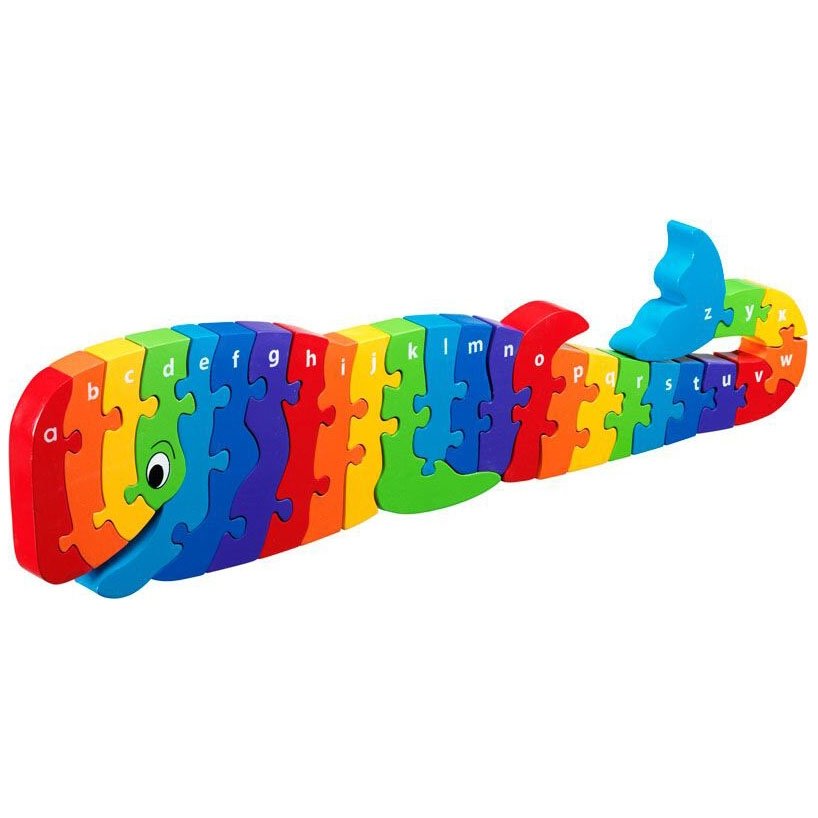 Lanka Kade A-Z Whoopi the Whale Alphabet Jigsaw. Fair Trade Wooden Toy. Say It Baby Gifts