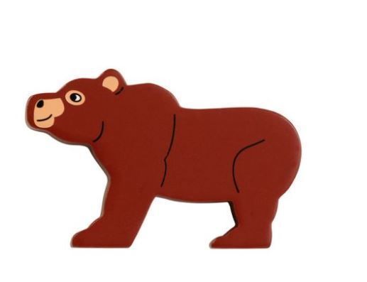 Lanka Kade Painted Wooden Brown Bear Toy