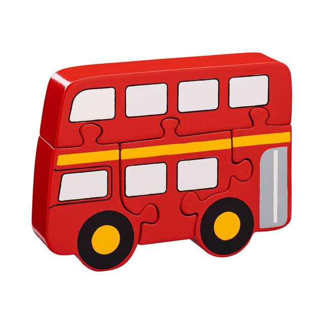 Lanka Kade 5 Piece Bus Jigsaw Fairtrade Wooden Toy Say It Baby Gifts